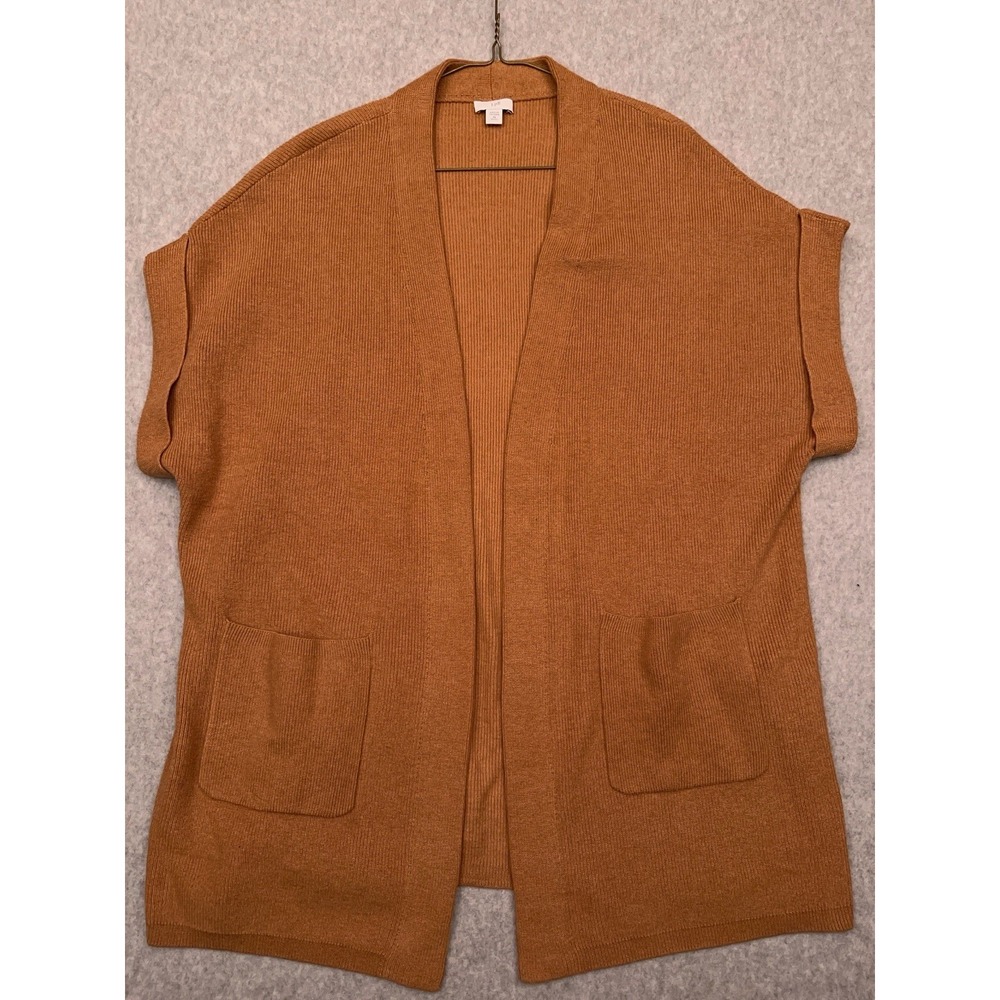 J. Jill Gilet Ribbed Open‎ Cardigan Sweater Women's PXS Petite Sleeveless Boho